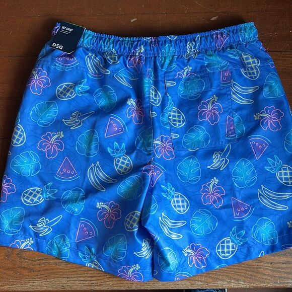 Men’s NWT Blue DSG Tropical Neon Swim Trunks/Shorts. Size Medium - Picture 2 of 8